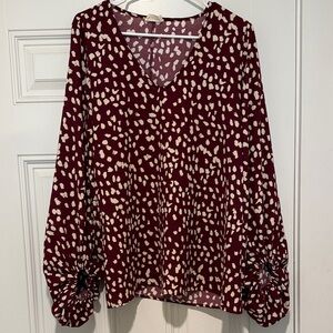 1.4.3. Story by Line Up Burgundy and Cream Blouse